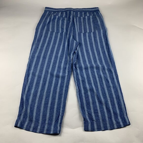 Old Navy Bright Blue Stripe Linen Blend Wide Leg Lounge Pant XL - Picture 6 of 7